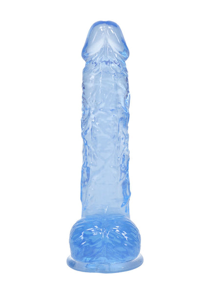 REALROCK 5'' Crystal Clear Dildo with Balls - Blue - Clear Blue 14.7 cm Dong