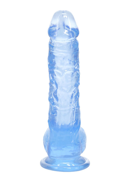 REALROCK 5'' Crystal Clear Dildo with Balls - Blue - Clear Blue 14.7 cm Dong