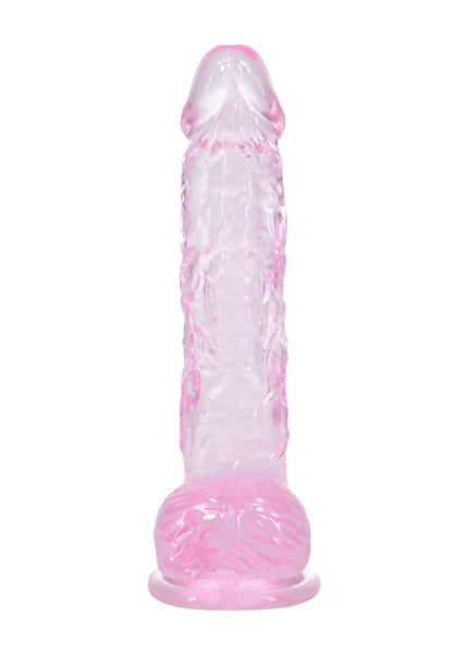 REALROCK 5'' Crystal Clear Dildo with Balls - Pink - Clear Pink 14.7 cm Dong