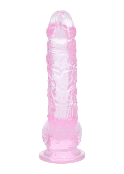 REALROCK 5'' Crystal Clear Dildo with Balls - Pink - Clear Pink 14.7 cm Dong