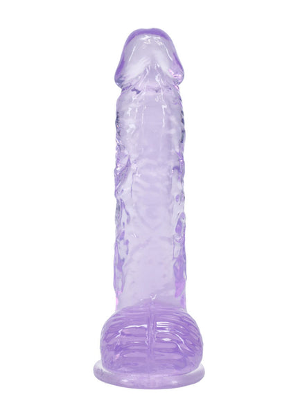 REALROCK 5'' Crystal Clear Dildo with Balls - Purple - Clear Purple 14.7 cm Dong