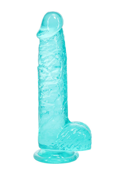 REALROCK 5'' Crystal Clear Dildo with Balls - Turquoise - Clear Turquoise 14.7 cm Dong