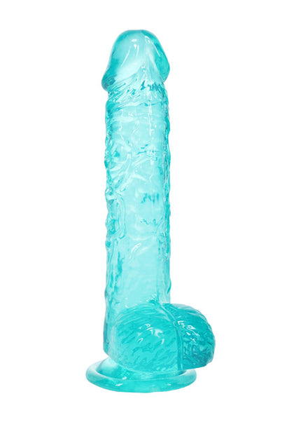 REALROCK 5'' Crystal Clear Dildo with Balls - Turquoise - Clear Turquoise 14.7 cm Dong