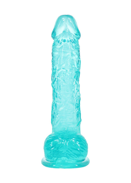 REALROCK 5'' Crystal Clear Dildo with Balls - Turquoise - Clear Turquoise 14.7 cm Dong