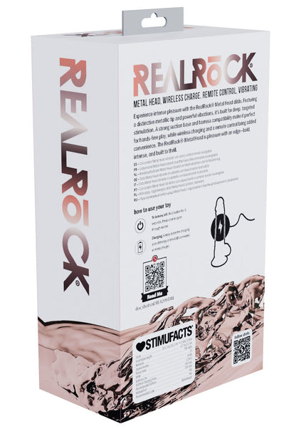 REALROCK Metal Head 6'' Rechargeable Dildo - Tan - Tan 16.2 cm USB Rechargeable Vibrating Dildo with Metal Head and Wireless Remote