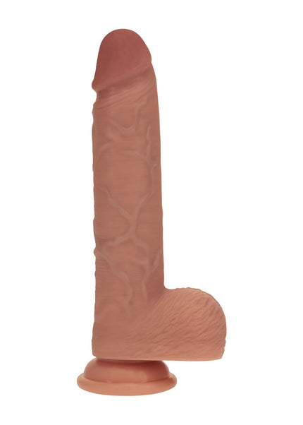 REALROCK Dual Density 8'' Vibrating & Thrusting Dildo - Tan - Tan 20.3 cm USB Rechargeable Vibrating & Thrusting Dildo