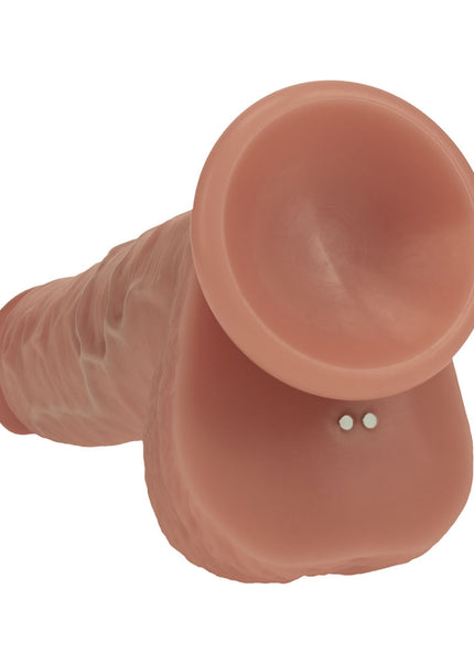 REALROCK Dual Density 8'' Vibrating & Thrusting Dildo - Tan - Tan 20.3 cm USB Rechargeable Vibrating & Thrusting Dildo