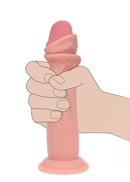 REALROCK Dual Density 8'' Sliding Skin Silicone Dildo - Flesh - Flesh 20.5 cm Sliding Skin Dildo