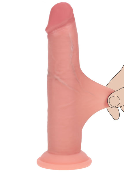 REALROCK Dual Density 8'' Sliding Skin Silicone Dildo - Flesh - Flesh 20.5 cm Sliding Skin Dildo