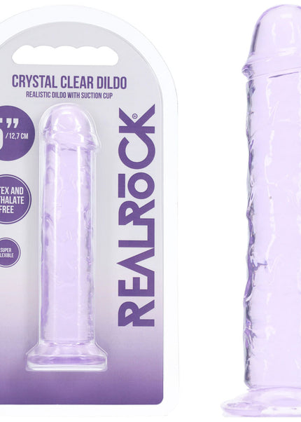 REALROCK Realistic 5'' Dildo - Purple - Purple 12.7 cm Dildo