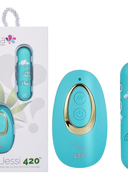 Maia JESSI 420 Remote - Sky Blue 7.6 cm USB Rechargeable Bullet with Wireless Remote