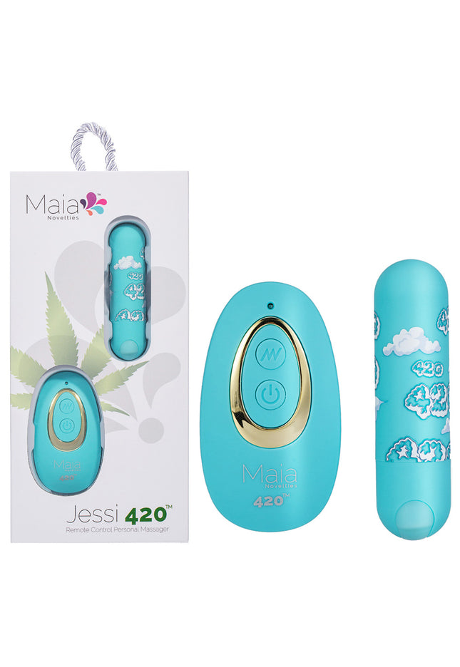 Maia JESSI 420 Remote - Sky Blue 7.6 cm USB Rechargeable Bullet with Wireless Remote