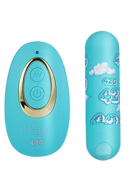 Maia JESSI 420 Remote - Sky Blue 7.6 cm USB Rechargeable Bullet with Wireless Remote