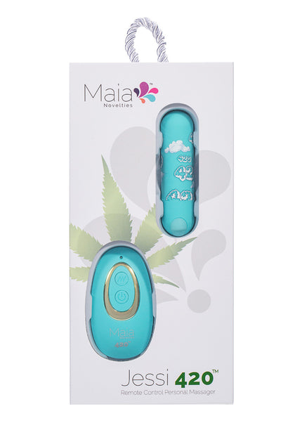 Maia JESSI 420 Remote - Sky Blue 7.6 cm USB Rechargeable Bullet with Wireless Remote