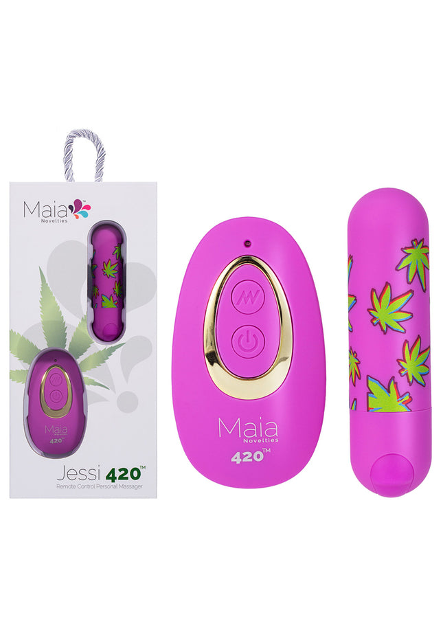Maia JESSI 420 Remote - Purple 7.6 cm USB Rechargeable Bullet with Wireless Remote