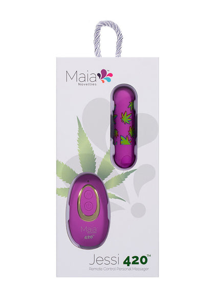 Maia JESSI 420 Remote - Purple 7.6 cm USB Rechargeable Bullet with Wireless Remote