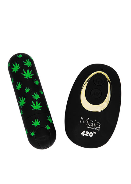 Maia DATE NIGHT 420 PANTY VIBE - L/XL - Black L/XL 420 Panty with Black USB Rechargeable Bullet & Remote