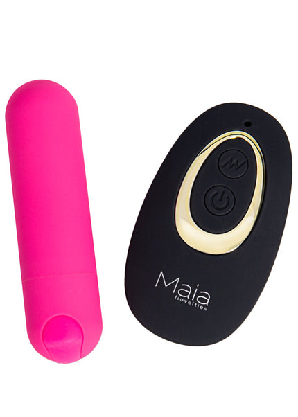 Maia DATE NIGHT PANTY VIBE - S/M - Black S/M Panty with Pink USB Rechargeable Bullet & Remote