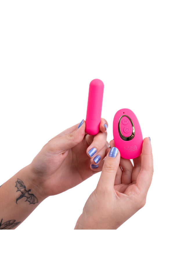 Maia JESSI Remote - Pink 7.6 cm USB Rechargeable Bullet with Wireless Remote