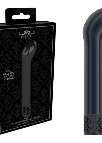 ROYAL GEMS Jewel - ABS Rechargeable Bullet - Gunmetal 12 cm USB Rechargeable Vibrator