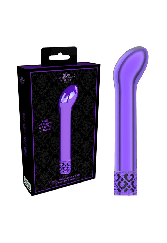 ROYAL GEMS Jewel - ABS Rechargeable Bullet - Purple 12 cm USB Rechargeable Vibrator