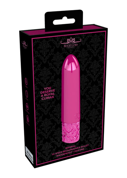 ROYAL GEMS Imperial - Silicone Rechargeable Bullet - Pink 10 cm USB Rechargeable Bullet