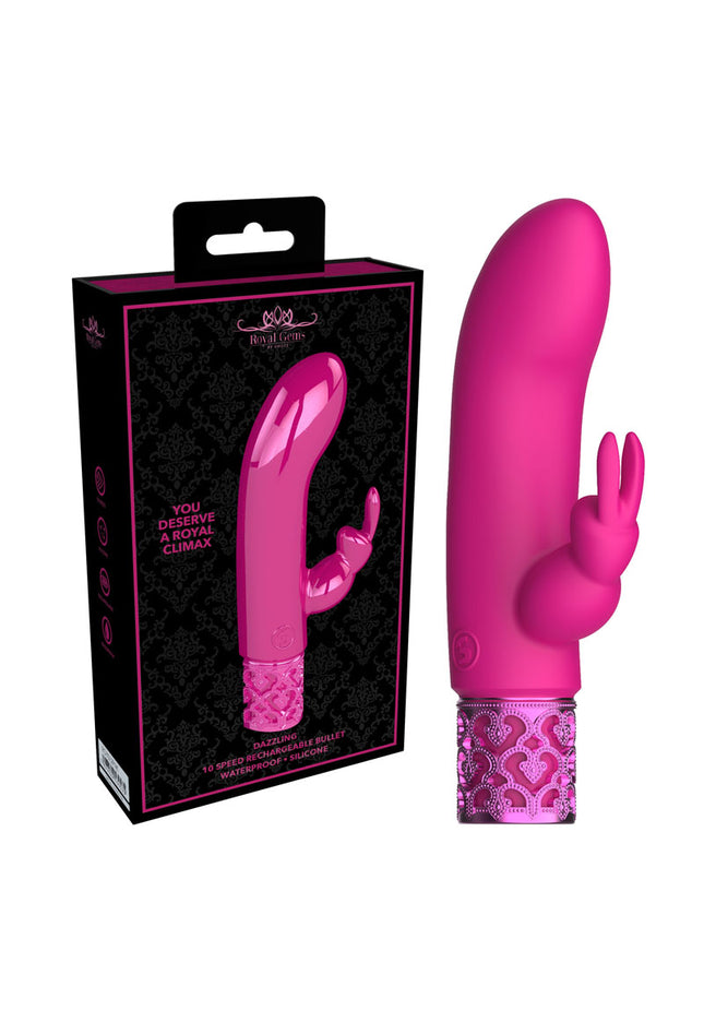 ROYAL GEMS Dazzling - Silicone Rechargeable Bullet - Pink 12 cm USB Rechargeable Bullet