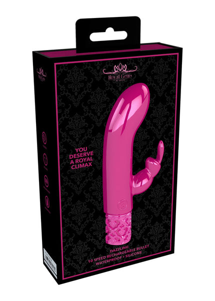 ROYAL GEMS Dazzling - Silicone Rechargeable Bullet - Pink 12 cm USB Rechargeable Bullet