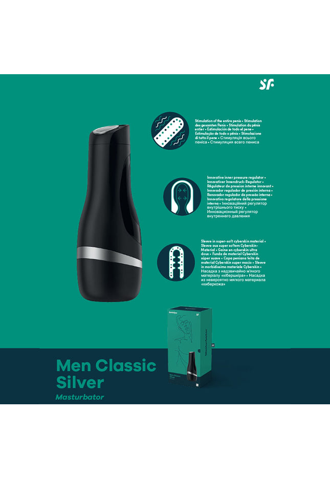 Satisfyer Men Classic - Black/Silver Stroker