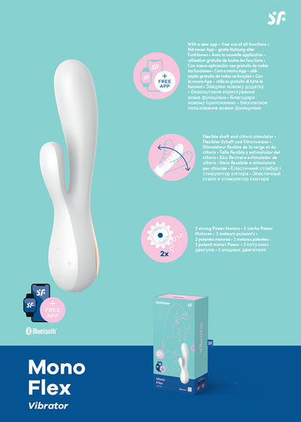 Satisfyer Mono Flex - White App Controlled USB Rechargeable Rabbit Vibrator