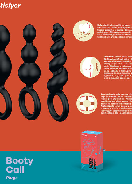 Satisfyer Booty Call - Black Butt Plugs - Set of 3