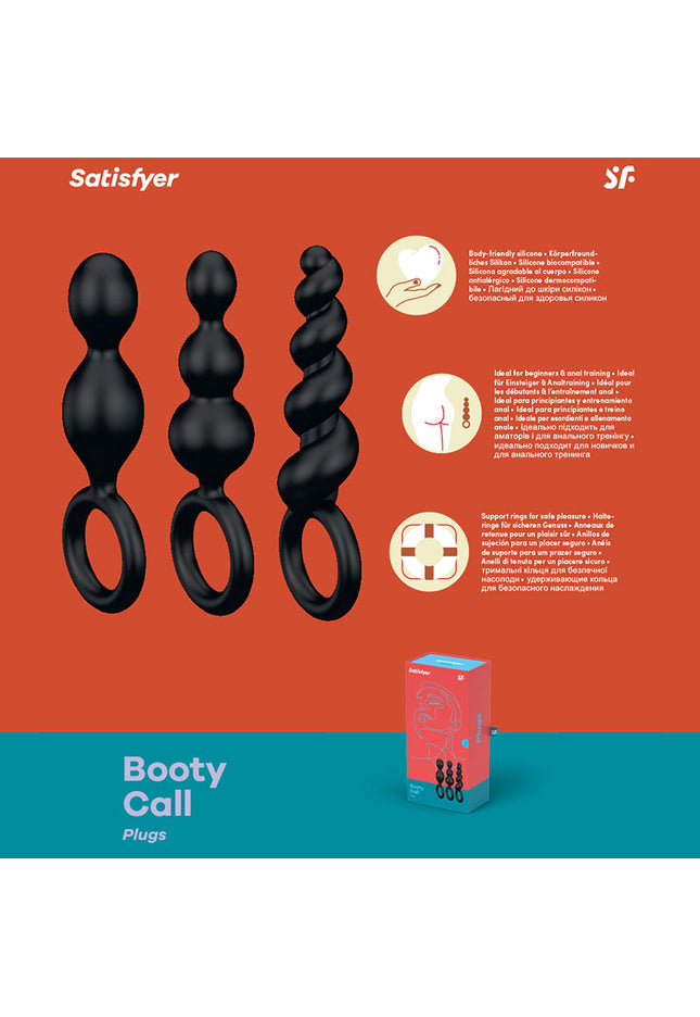 Satisfyer Booty Call - Black Butt Plugs - Set of 3
