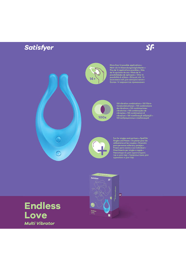 Satisfyer Endless Love - Blue 13 cm USB Rechargeable Couples Stimulator