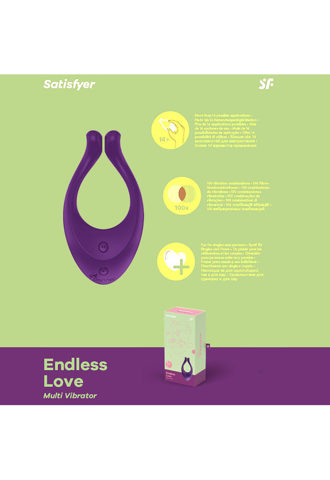 Satisfyer Endless Love - Lilac 13 cm USB Rechargeable Couples Stimulator