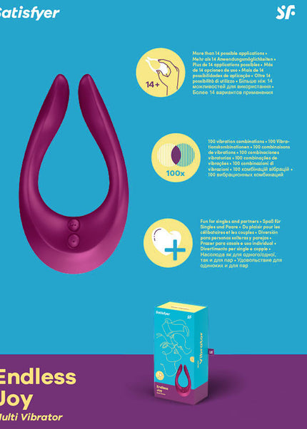 Satisfyer Endless Joy - Berry Red USB Rechargeable Couples Stimulator