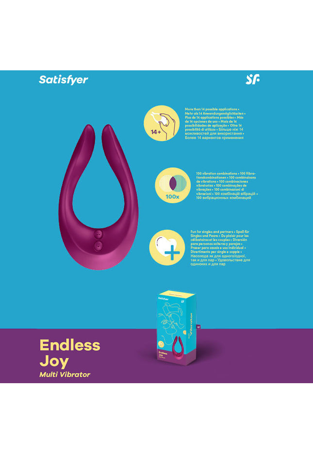 Satisfyer Endless Joy - Berry Red USB Rechargeable Couples Stimulator
