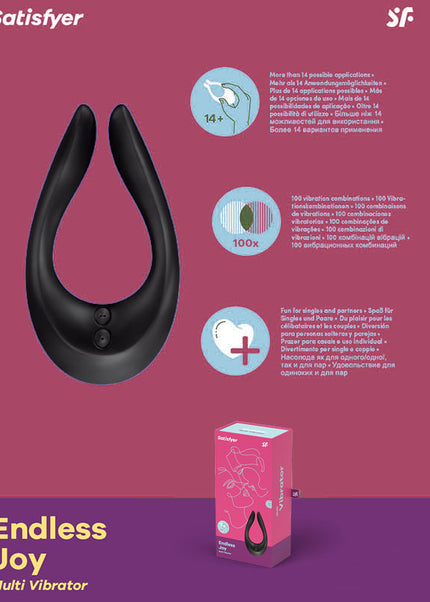 Satisfyer Endless Joy - Black USB Rechargeable Couples Stimulator