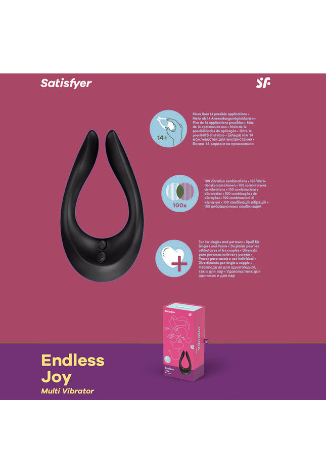 Satisfyer Endless Joy - Black USB Rechargeable Couples Stimulator