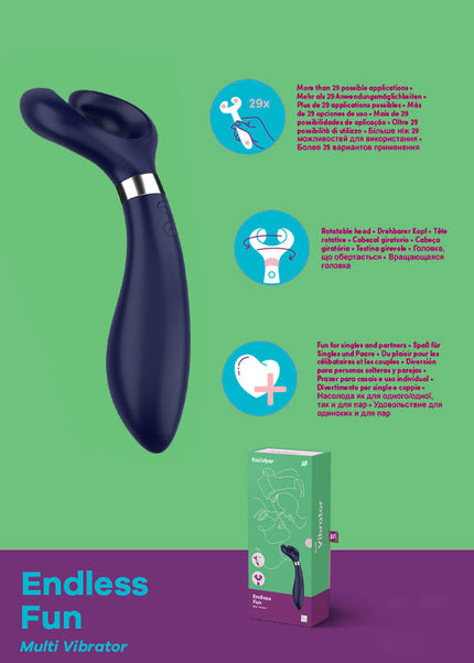 Satisfyer Endless Fun - Blue 23.5 cm USB Rechargeable Stimulator