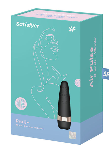 Satisfyer Pro 3+ - Touch-Free USB-Rechargeable Clitoral Stimulator with Vibration