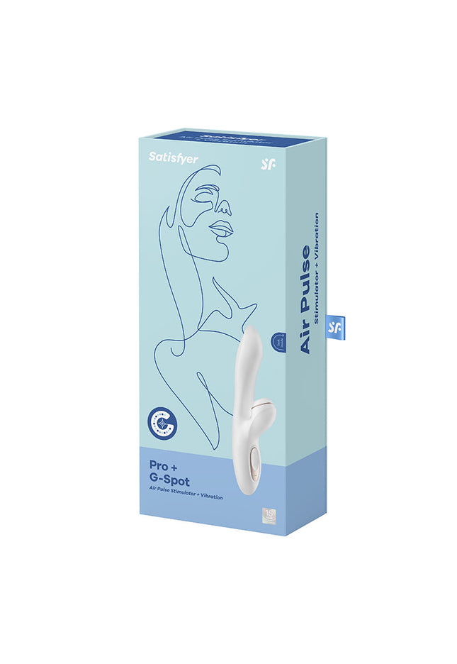 Satisfyer Pro + G-Spot - White 22 cm USB Rechargeable Rabbit Vibrator with Touch-Free Clitoral Stimulator