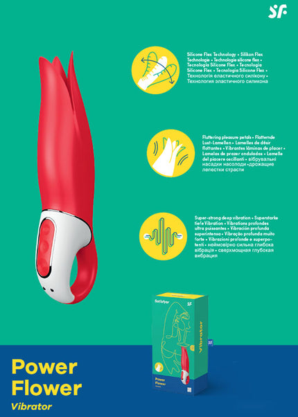 Satisfyer Vibes - Power Flower - Red USB Rechargeable Vibrator