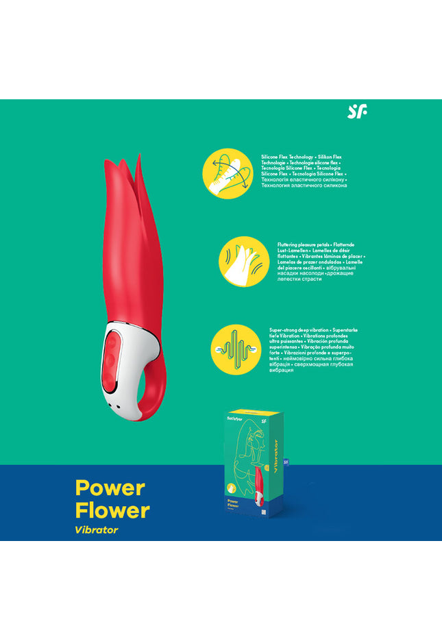 Satisfyer Vibes - Power Flower - Red USB Rechargeable Vibrator