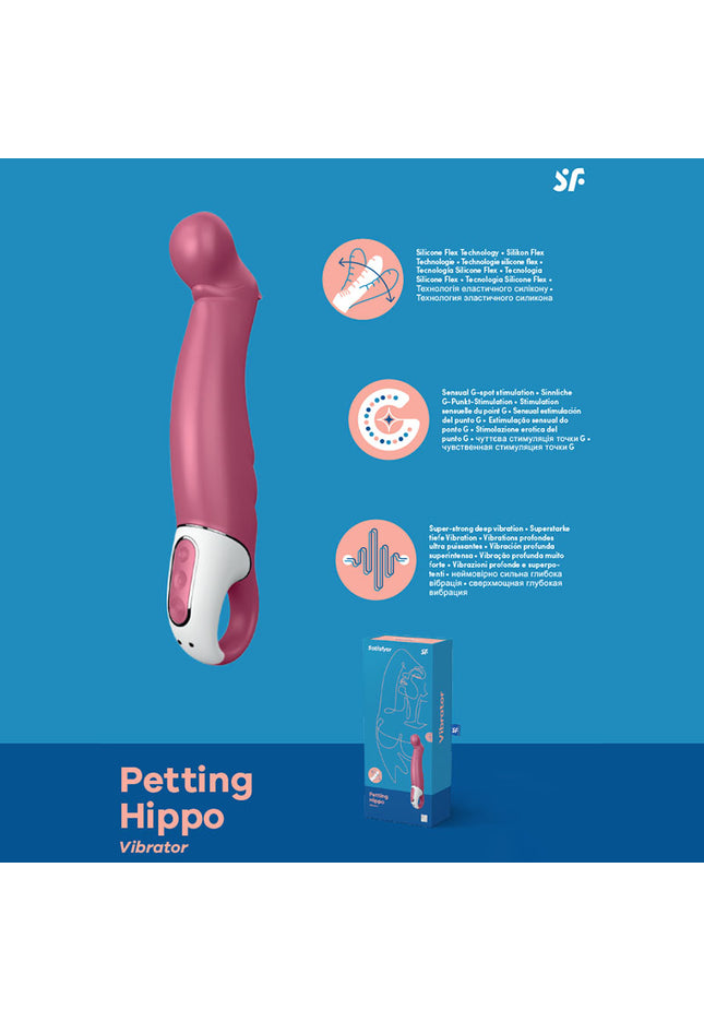 Satisfyer Vibes - Petting Hippo - Raspberry Pink USB Rechargeable Vibrator