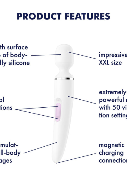 Satisfyer Wand-er Woman - White USB Rechargeable Massager Wand