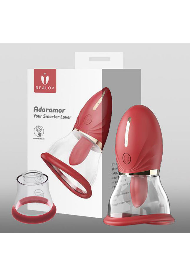 LuvPump Adoramor - Red USB Rechargeable Licking & Sucking Ladies Pump