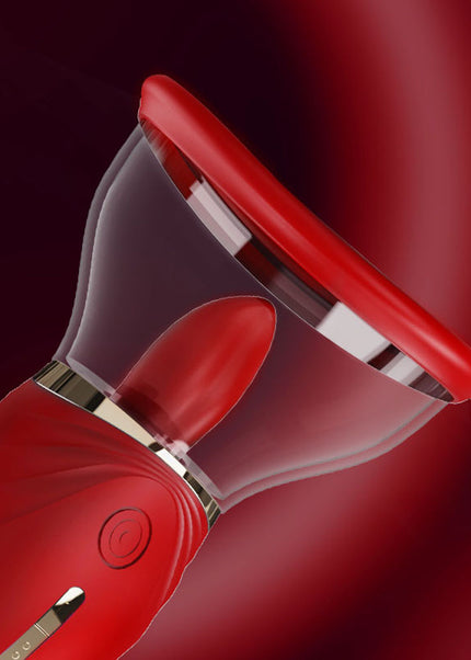 LuvPump Adoramor - Red USB Rechargeable Licking & Sucking Ladies Pump