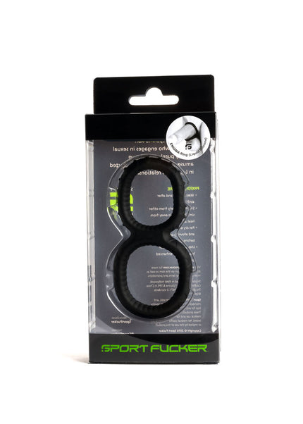 Sport Fucker Enigma Ring - Black Cock & Ball Ring