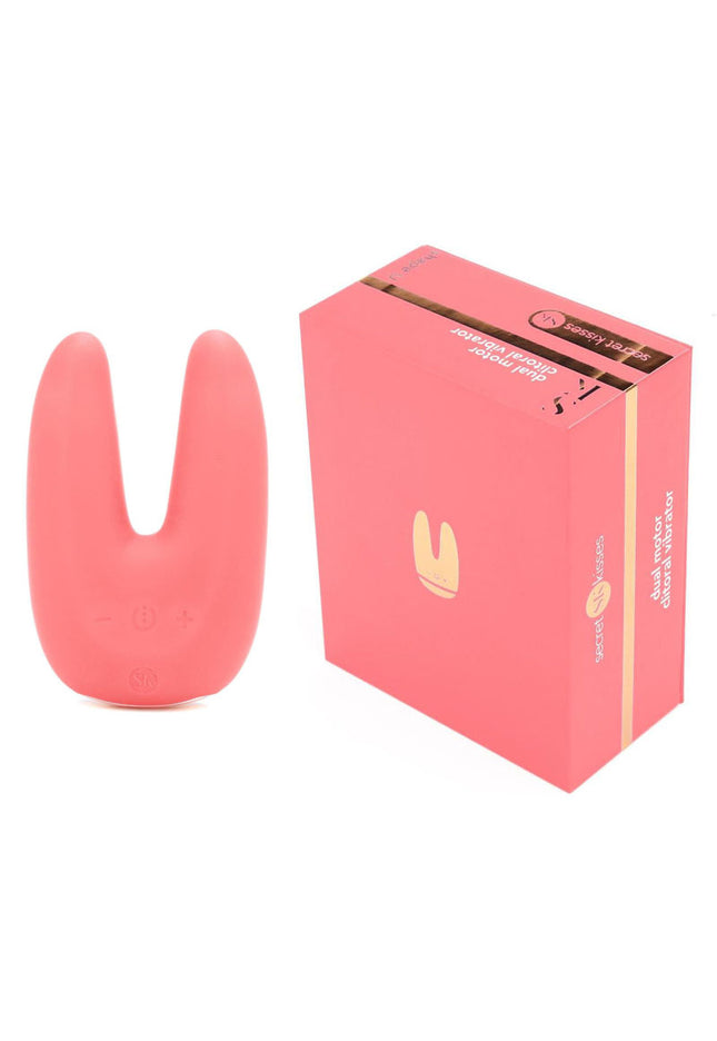 Secret Kisses Dual Motor Clitoral Vibrator - Coral USB Rechargeable Stimulator
