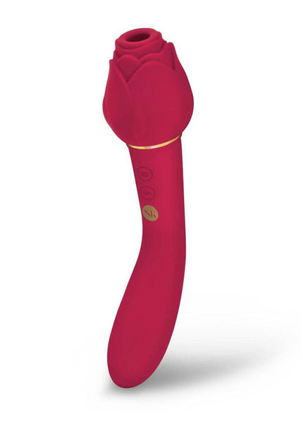Secret Kisses ROSEGASM TWOSOME - Rose Red 20.3 cm Air Pulsation Stimulator & Vibrator